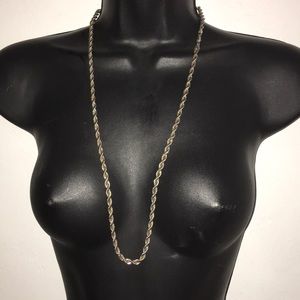 30” vintage rope chain 925 Sterling necklace